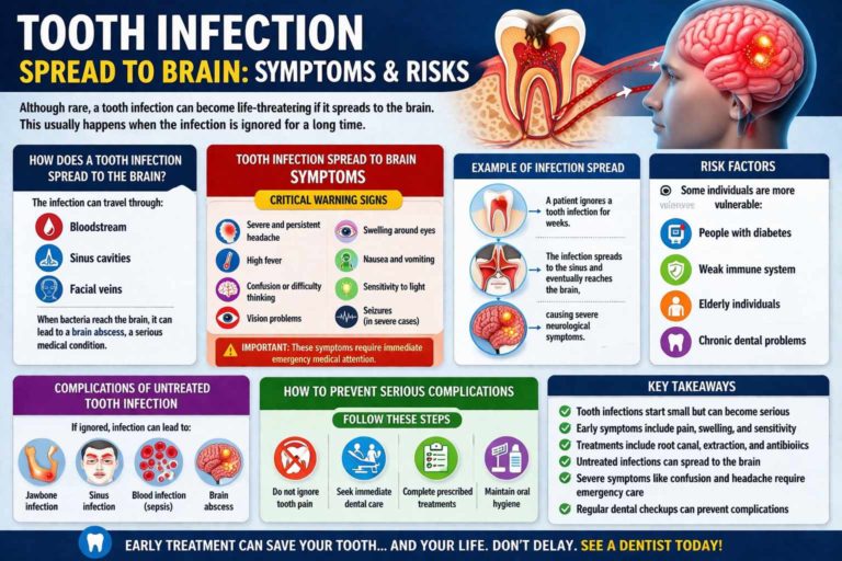 Tooth infection spreading to the brain