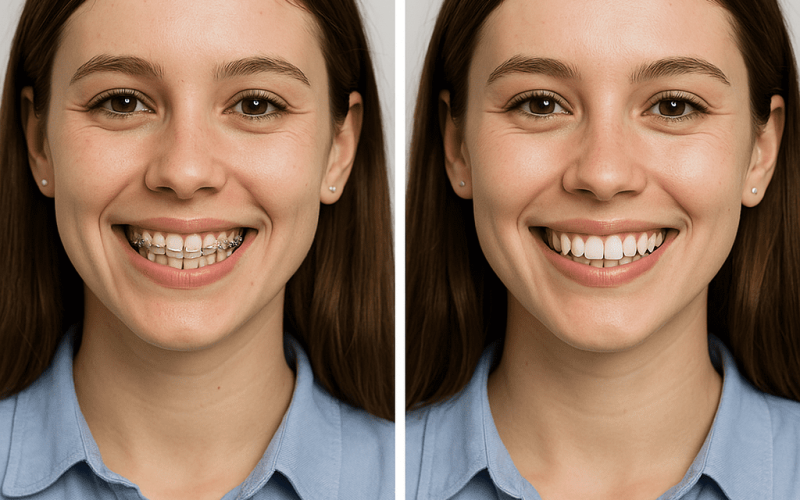 Braces before and after