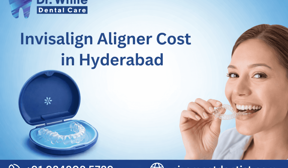 Invisalign aligners used for teeth straightening with cost information in Hyderabad